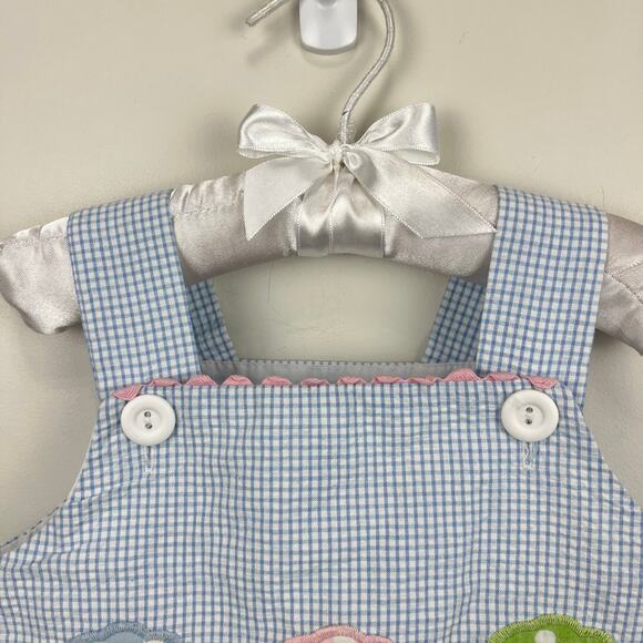 The Bailey Boys Blue Gingham Applique Ice Cream Dress 4T USA - Picture 3 of 11